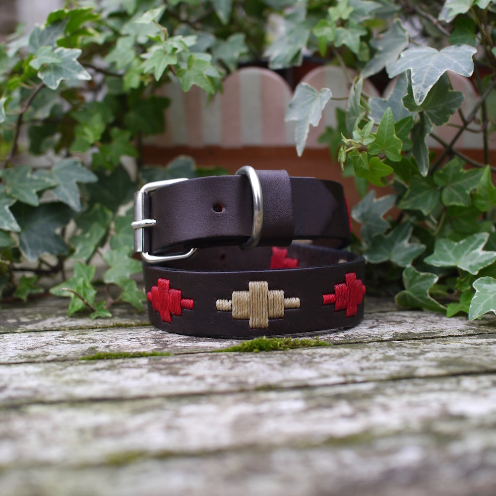 Ruby Polo Dog Collar Polka Dot Pie Argentinian Polo Belts and Dog Collars